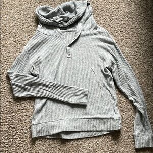 American Eagle Outfitters Gray Ribbed Turtleneck Sweater